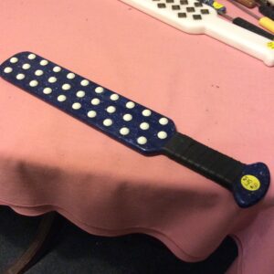 Dark Blue Spec Paddle with White Upholstery Tacks