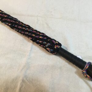 Medium Black and Multicolor Striped Rope Thumper RT8