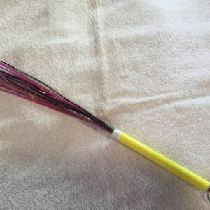 Red, Black and Tan Glitter Gimp Flogger #L19a