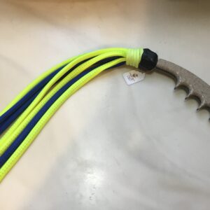 Dark Blue & Florescent Yellow Thuddy Tube Flogger #TO18