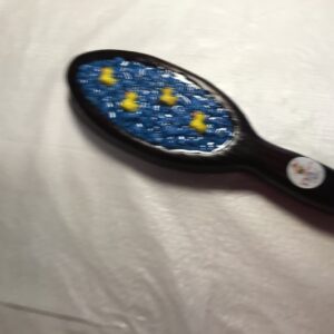 Blue Duckie Inlay Wooden Hairbrush Paddle